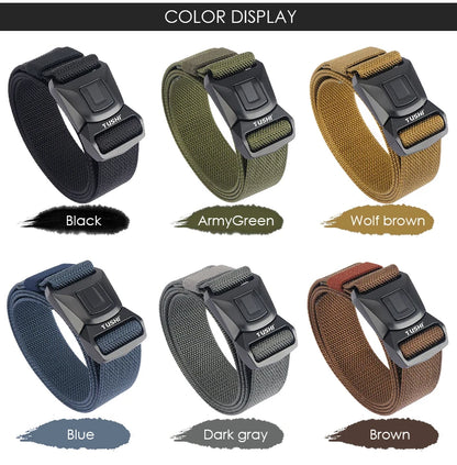 VATLY Nylon Casual Gürtel Herren Schnellverschluss Military Tactical Braun