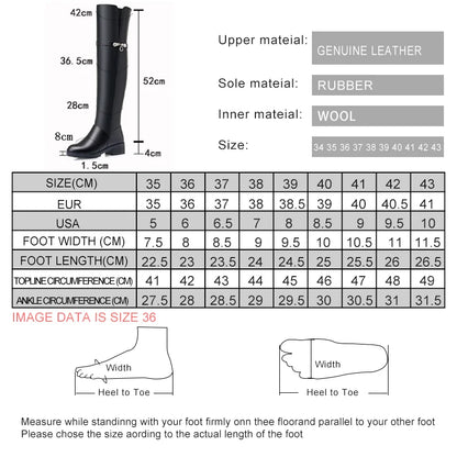AIYUQI Winter Boots Women Knee High Long Boots Genuine Leather Waterproof Women Thigh High Boots Large size women's boots