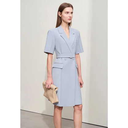 Minimalistisches Blazer Kleid Für Damen Elegant Mit Gürtel