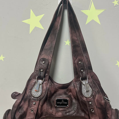 Damen-Handtasche Aus PU-Leder Vintage Stil Große Kapazität Schultertasche Für Alltag