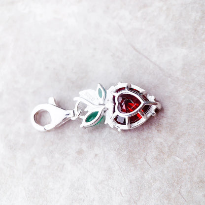 Damen-Charm-Anhänger Erdbeere romantisch Sommer aus Sterlingsilber