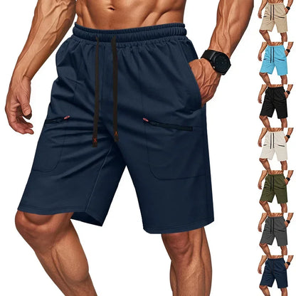 Lässige Herren-Sommershorts mit sportlichem, atmungsaktivem Design – schnelltrocknend und trendig in Uni-Farben