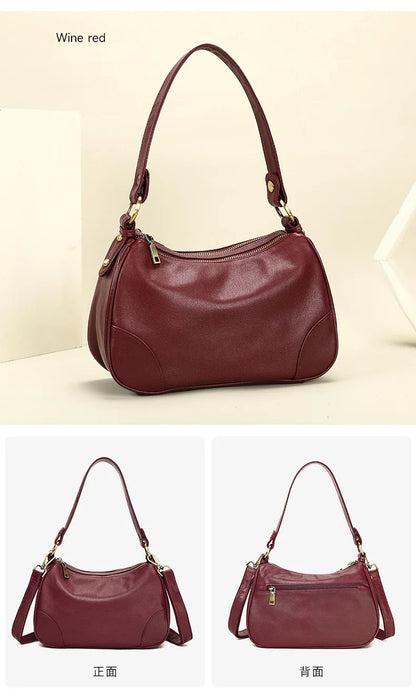 Damen-Schultertasche aus echtem Leder mit großem Fassungsvermögen und viel Stauraum