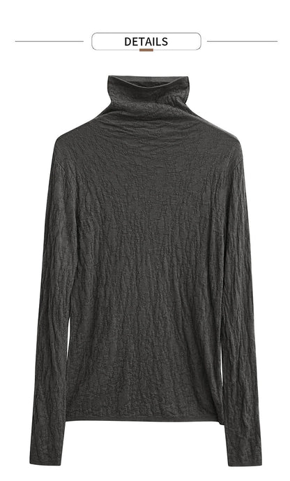 Damen-Rollkragenpullover Wolle-Mix schlank dünn Winter