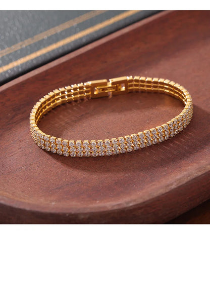 Damen-Kettenarmband mit Zirkonia und Regenbogenkristall