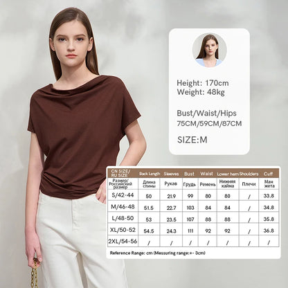 Damen T-Shirt-Rock Set mit solidem Swing-Kragen für den Sommer