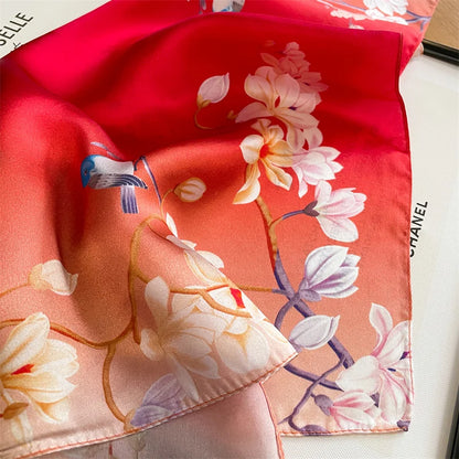 Damen Seidenschal klein Krawatte Haarband Bandana Foulard Kopftuch bedruckt D