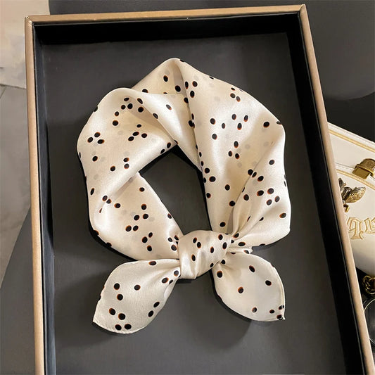 Damen Seidenschal 53cm quadratisch Halstuch Haarband Büro Bandana Foulard B