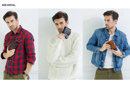 Herren Echtleder Lange Geldbörse Vintage Premium Kartenhalter Geldclip Luxus Reise