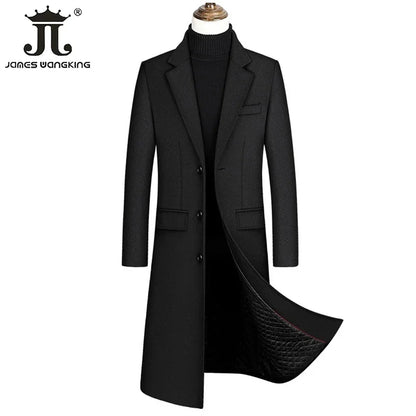 Wollmantel für Herren in Schwarz-Grau – Modern & elegant