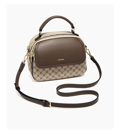 Damen-Schultertasche aus PVC-Leder mit Vintage-Optik und verstellbarem Schulterriemen für Alltag und Büro