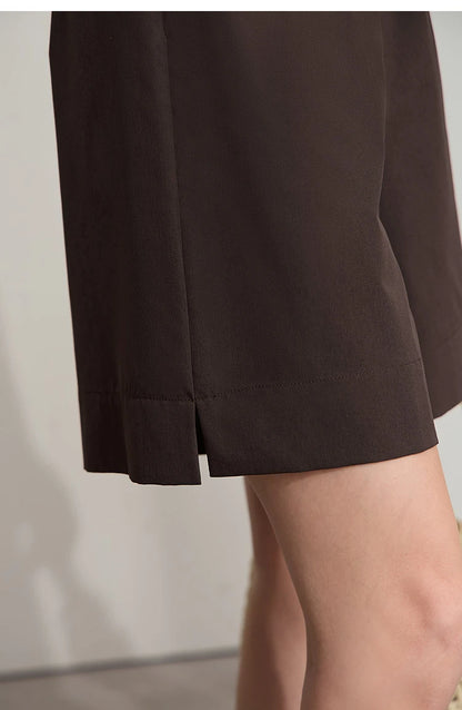 Damen Shorts im minimalistischen Stil mit elastischem Bund und weitem Bein