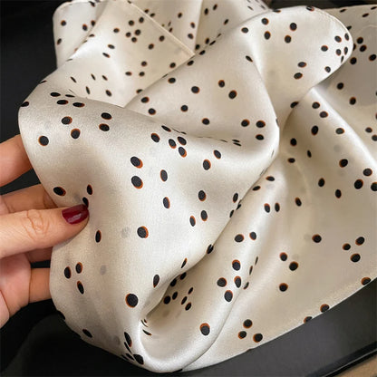 Damen Seidenschal 53cm quadratisch Halstuch Haarband Büro Bandana Foulard B