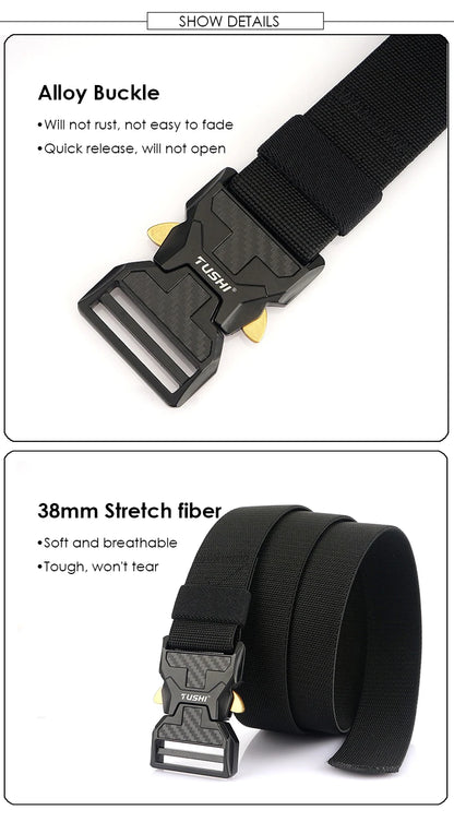 Herren-Stretch-Gürtel mit Schnellverschluss aus Metall 105-125 cm Ideal für Alltag und Arbeit