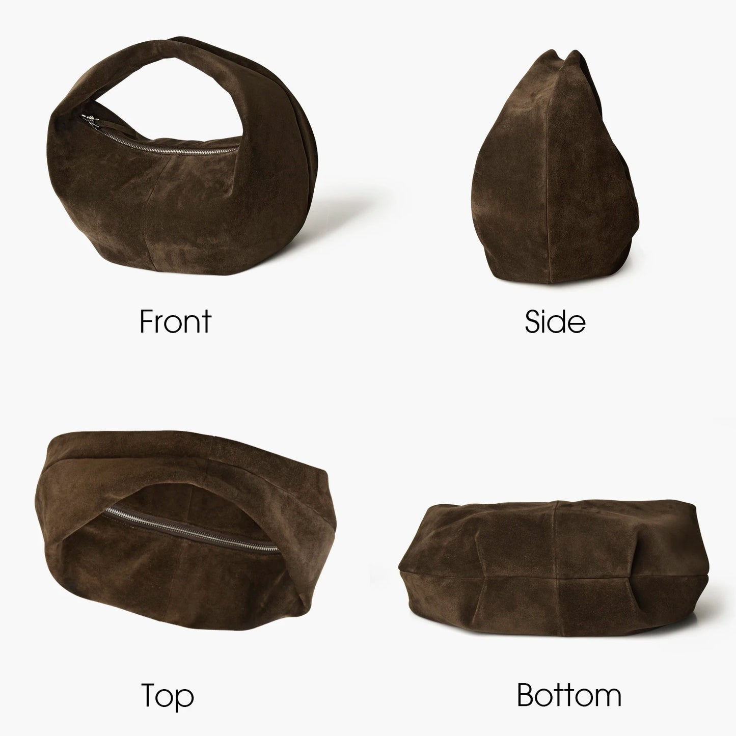 Große Damen-Hobo-Tasche Aus Wildleder | Dumpling-Form, Luxus Stil