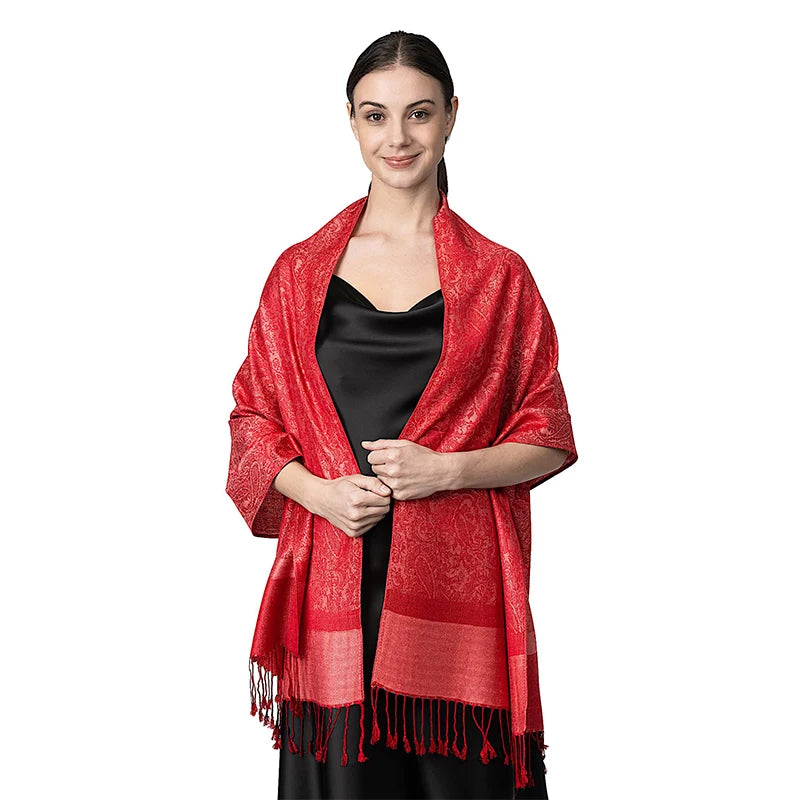 Damen Jacquard Schal ethnisch Kaschmir dick weich Halstuch Bandana Outdoor