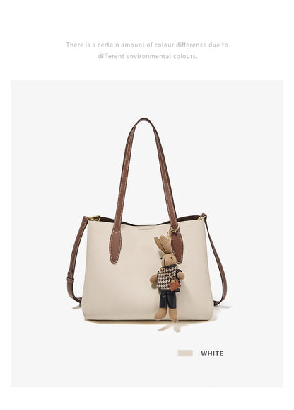 Damen Handtasche aus Split-Leder mit großer Kapazität