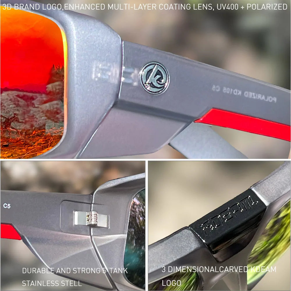 Sonnenbrille Sport polarisiert breiter Rahmen Outdoor Reißverschlussetui Herren
