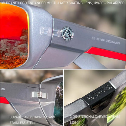 Sonnenbrille Sport polarisiert breiter Rahmen Outdoor Reißverschlussetui Herren