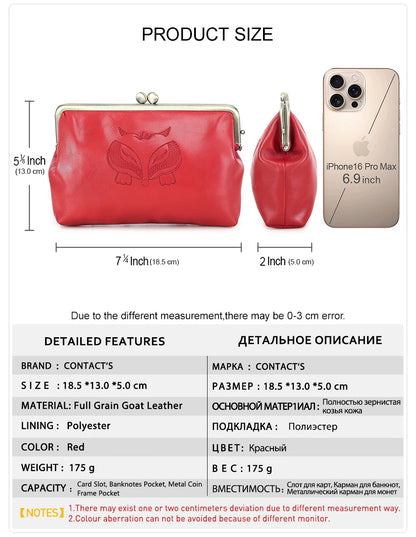 Damen Echtleder Geldbörse Fuchs Design bunt Luxus Designer Reise Geschenk