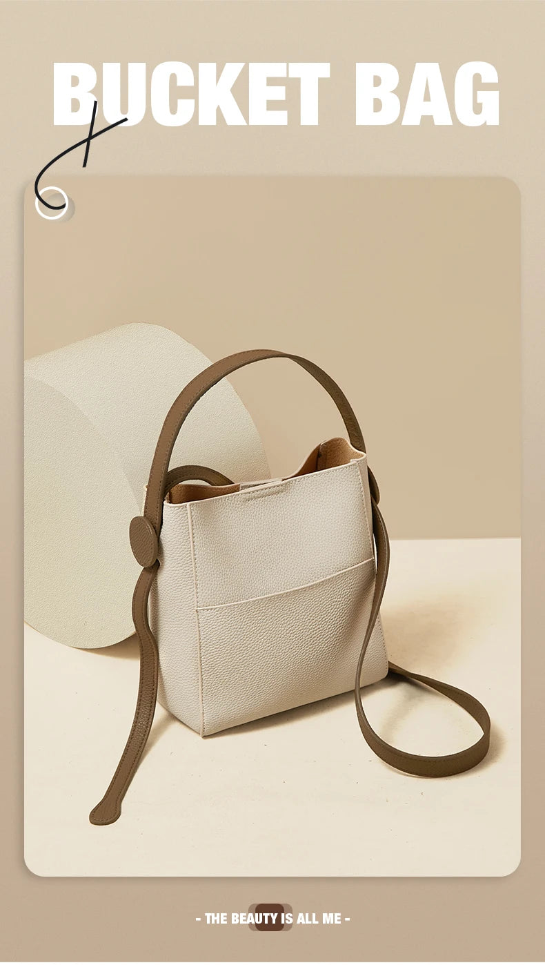 Damen Schultertasche Crossbody aus Splitleder mit großer Kapazität