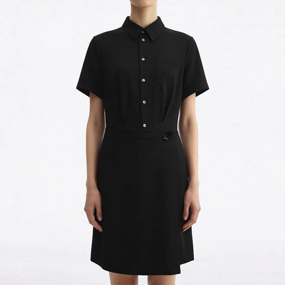Elegantes Damen Midikleid Mit Reverskragen Und Stretch