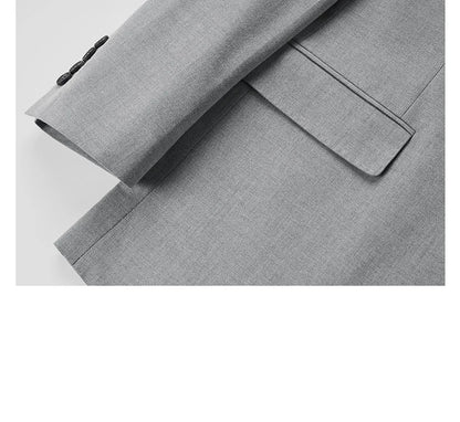 Herren-Anzugset mit Blazer und Hose in tiefem Blau und Khaki – modischer Seersucker für Frühling und Sommer, ideal für Hochzeiten und Büro.