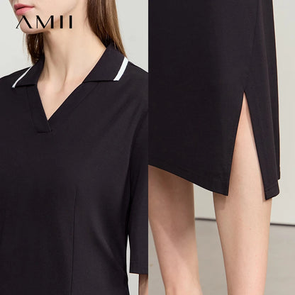 Stylisches Tailliertes Damen Strickkleid V Ausschnitt Büro