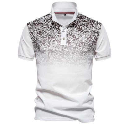 Herren Poloshirt Mit Farbverlauf Und Dehnbarer Baumwoll Mix