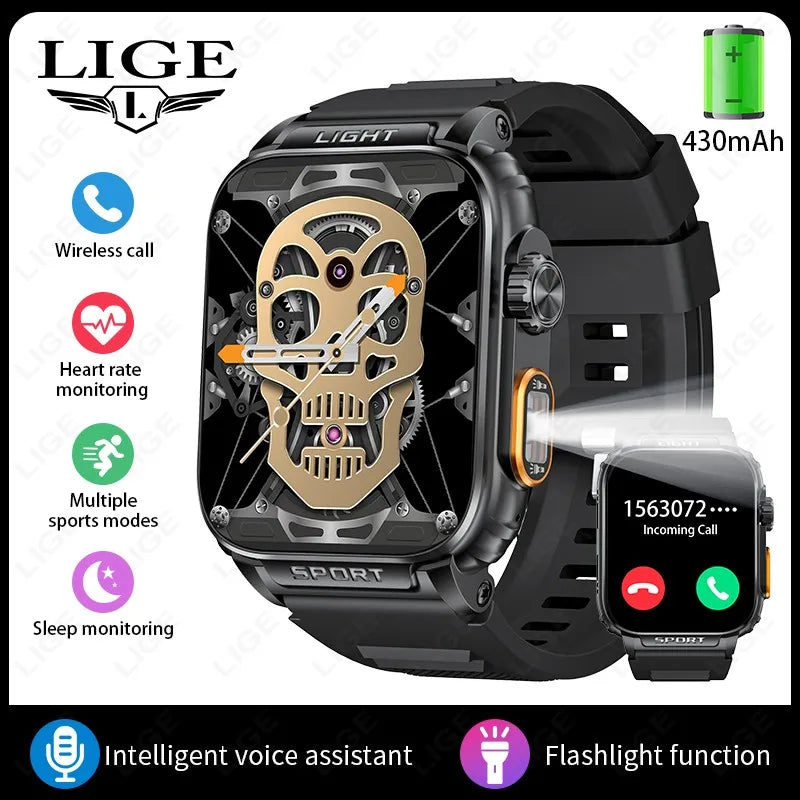 LIGE Neue 1,91 Zoll HD Smart Uhr Bluetooth Anruf 430 Mah Große Batterie Sport Fitness Tracker Smartwatch Band Für Huawei Xiaomi