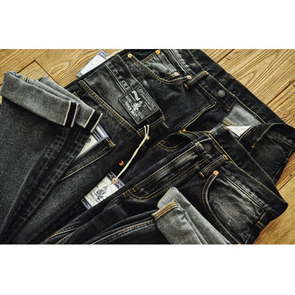 Herren Jeans aus Denim im Distressed Look mit gerader Passform
