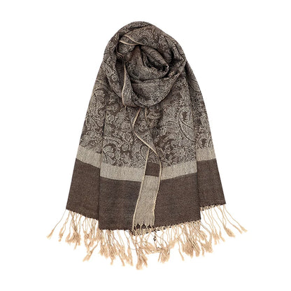 Damen Jacquard Schal ethnisch Kaschmir dick weich Halstuch Bandana Outdoor