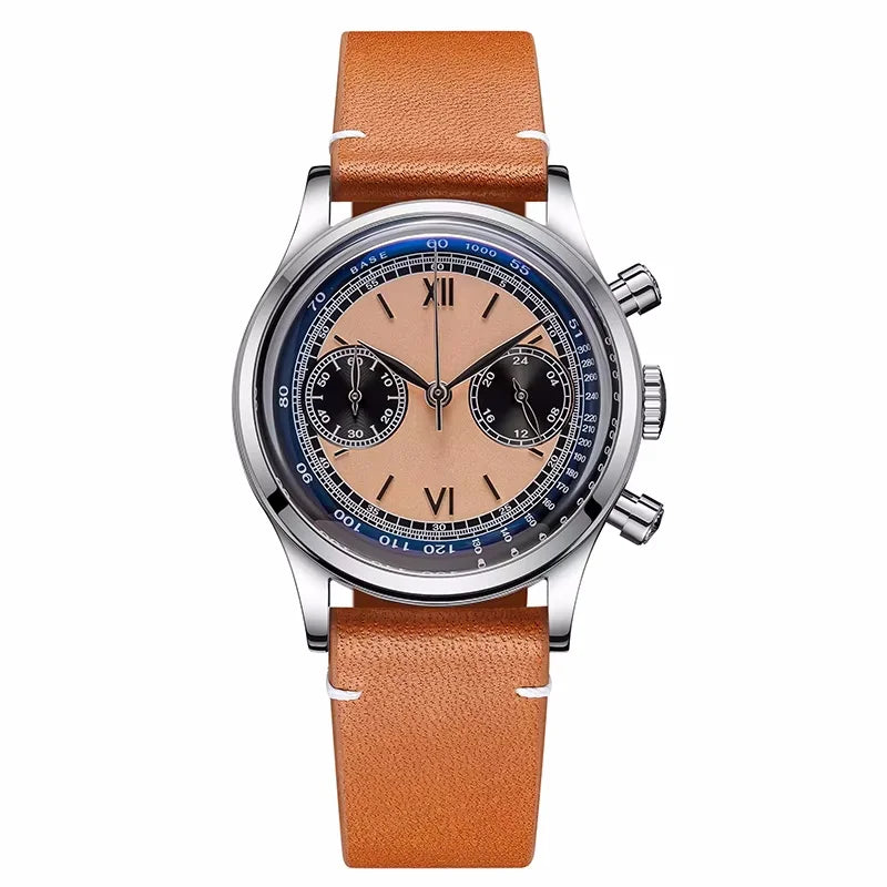 Herren-Chronograph mit Lederarmband und Multifunktionswerk