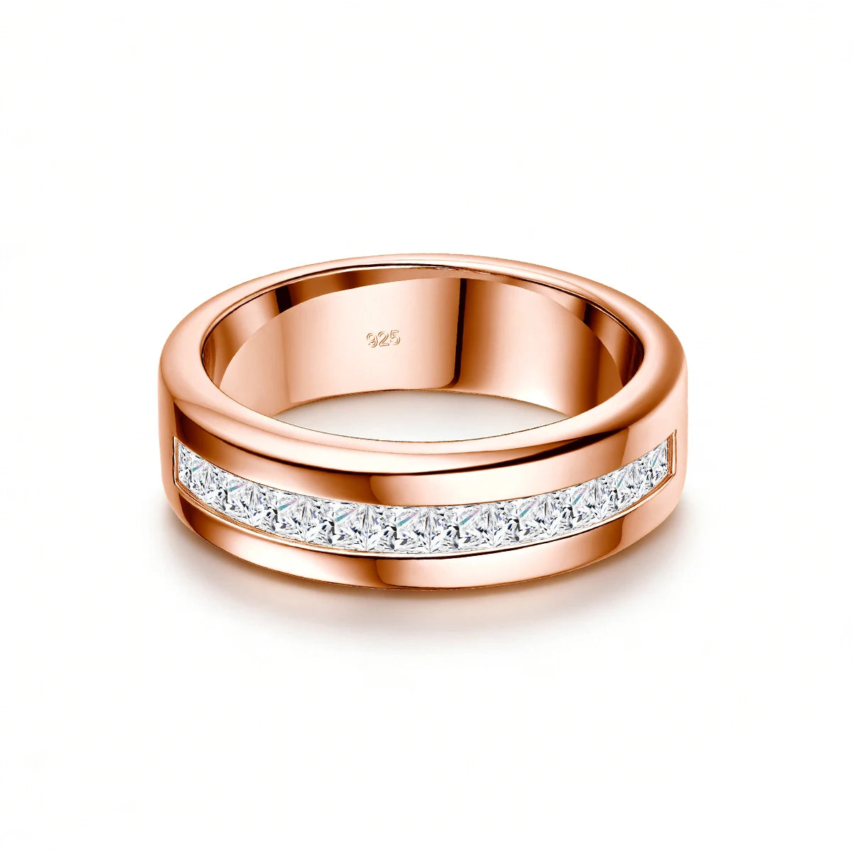 Paar-Ehering aus 925er Silber mit Moissanit für Verlobung und Hochzeit Romantischer Langlebiger Schmuck