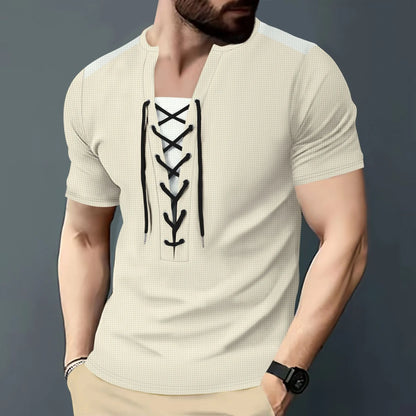 Kurzärmeliges Herren-Sommer-T-Shirt mit lockeren Streifen – vielseitiges, trendiges Oberteil für Paare