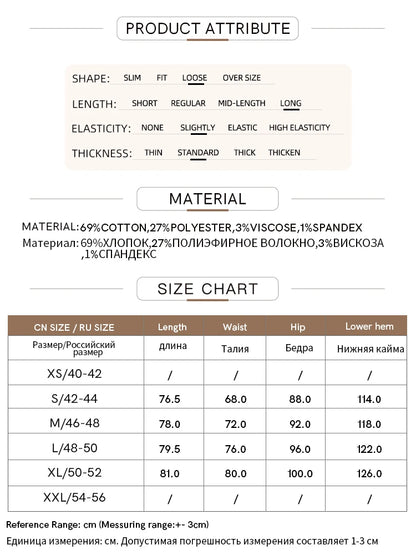Produktangaben: Material- und Größen-Tabelle für Jeansrock (Text auf weißem Hintergrund)