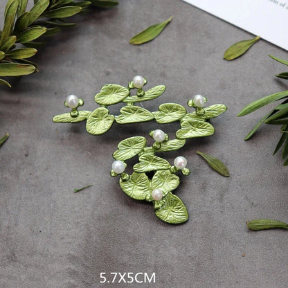 Brosche Pflanze Perle Handgemacht Retro Corsage Damen Mantel