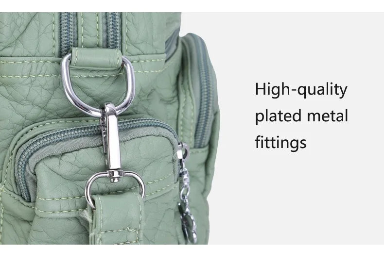 Damen-Satchel-Tasche aus PU mit Reißverschluss und viel Stauraum für Smartphone und Wertsachen