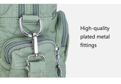 Damen-Satchel-Tasche aus PU mit Reißverschluss und viel Stauraum für Smartphone und Wertsachen
