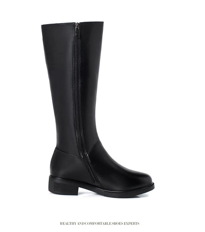 AIYUQI  Women Winter Boots 2025 New Genuine Leather Long Boots Women Big Size 41 42 43 Wool Warm Zipper Riding Boots Women