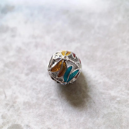 Damen-Charm Libelle Perle Karma bunt aus Sterlingsilber