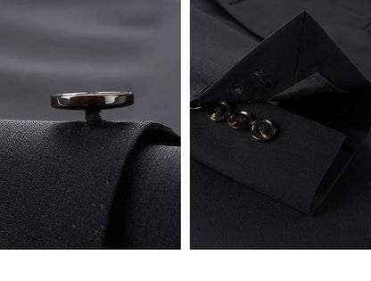 Herrenanzug aus 100% Wolle in tiefem Blau, doppelt geknöpft – ideal für Hochzeit, Dinnerparty oder den täglichen eleganten Auftritt.