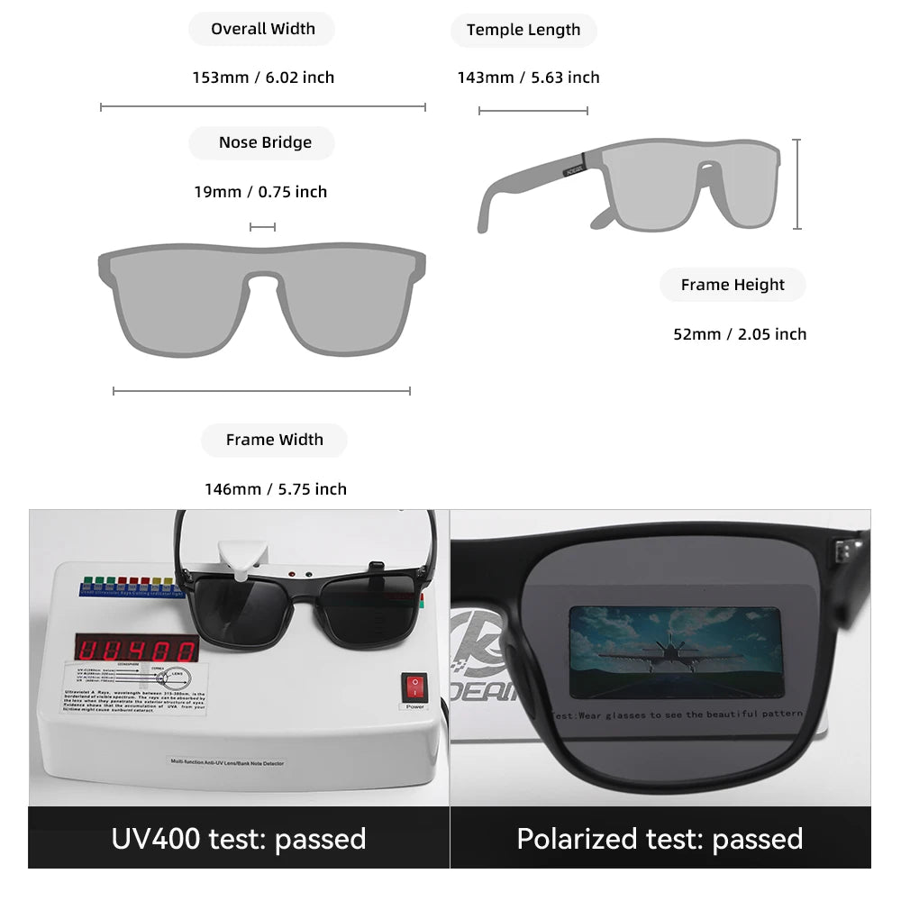 Sonnenbrille übergroß Einteiler polarisiert 153mm gebürstet Herren