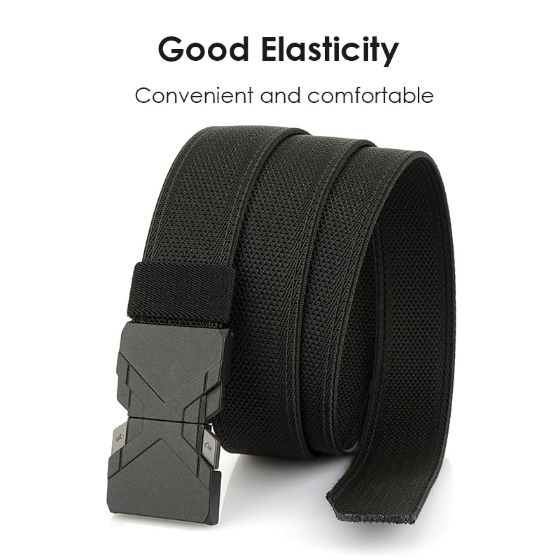Herren-Gürtel aus elastischem Nylon mit Schnellverschluss Outdoor-Einsatz und Alltag 34 mm Breite