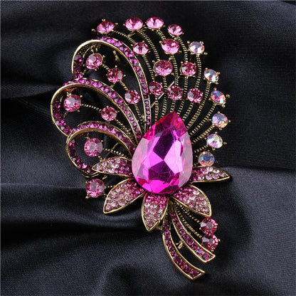 Brosche Wassertropfen Strass Kristall Elegant Corsage Damen Mantel