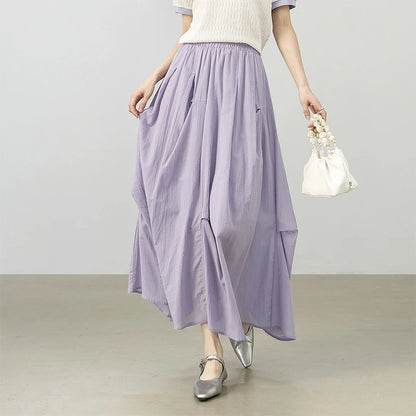 Damen Midirock im eleganten A-Linie Stil mit Falten für den Sommer