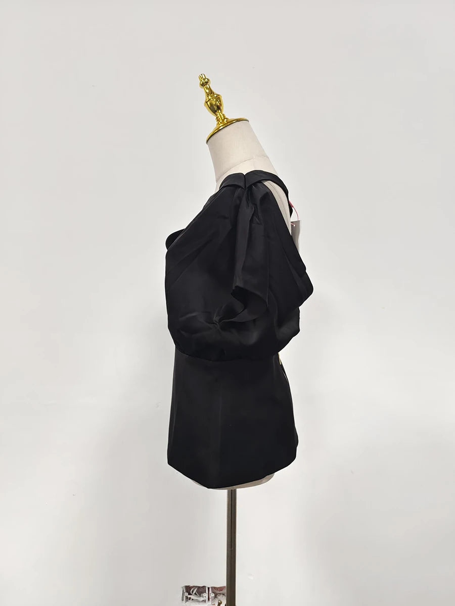 Colorblock-Blazer mit Spitzenbesatz und V-Ausschnitt – figurbetont und langärmelig für Damen