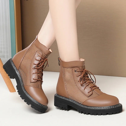 Damen Schnürstiefel Britisch Stil Coole 41-42