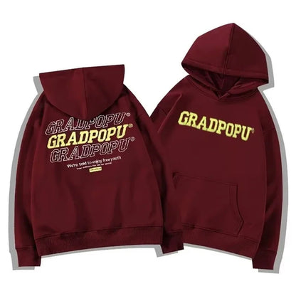 Herbst männer Brief Gedruckt Mit Kapuze Sweatshirts 2025, Neue Hip Hop Baumwolle Fleece Oversize Hoodies Y2K Vintage Streetwear Hoody