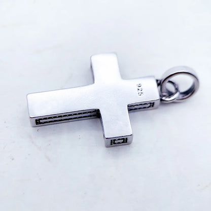 Damen-Charm-Anhänger Kreuz und Krone majestätisch aus Sterlingsilber